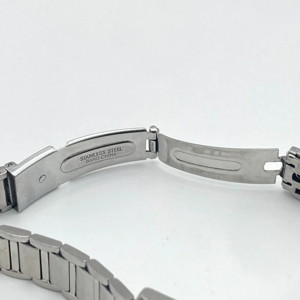 Pulsar Womens Tank Watch 18mm Silver Tone Crystals 1N00-X265 New Battery 6.5